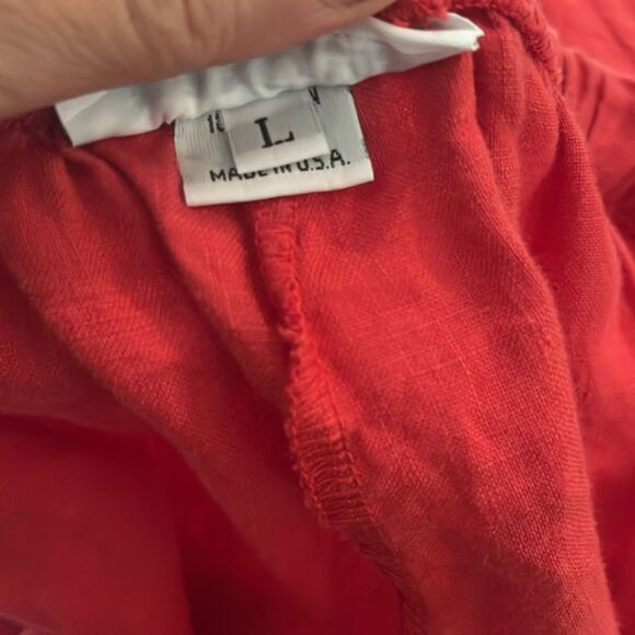 Bryn Walker 2-Piece Linen Set, Red, size L - Picture 11 of 12